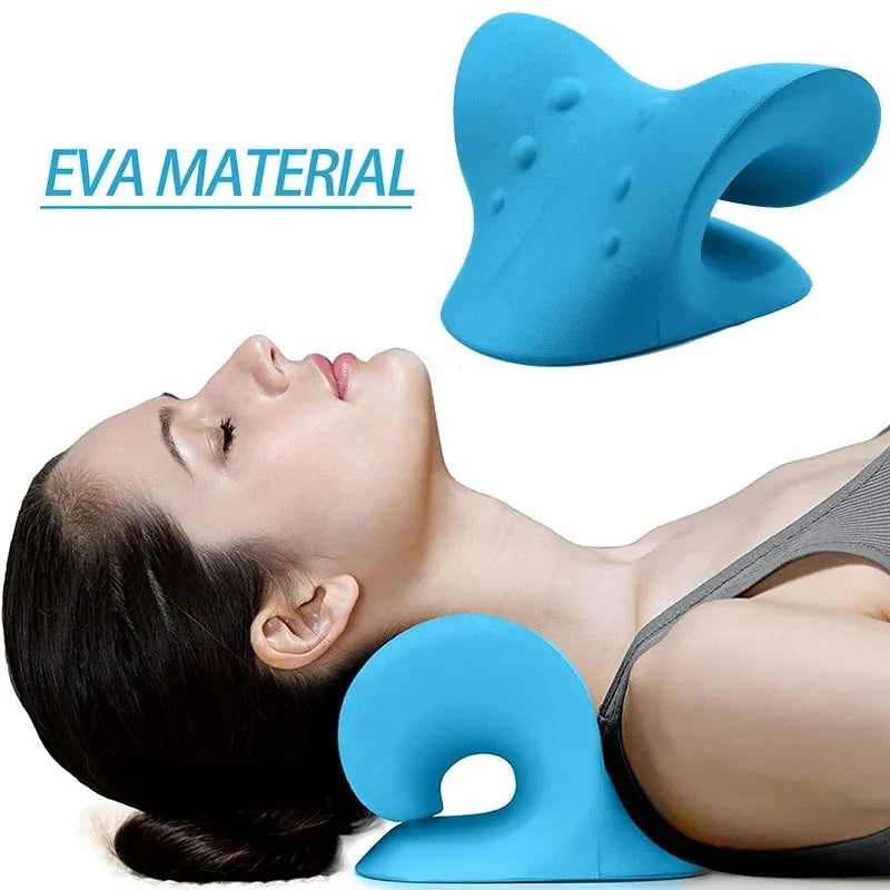 Neck & Shoulder Stretcher — Cervical Traction Pillow for Pain Relief & Posture