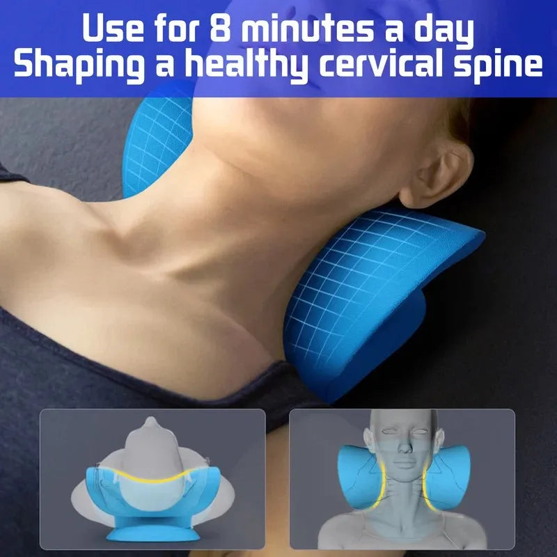 Neck & Shoulder Stretcher — Cervical Traction Pillow for Pain Relief & Posture