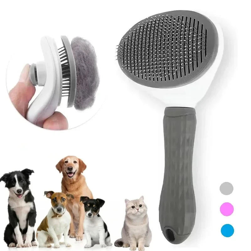 Self-Cleaning Slicker Brush — Gentle Pet Grooming for Dogs & Cats