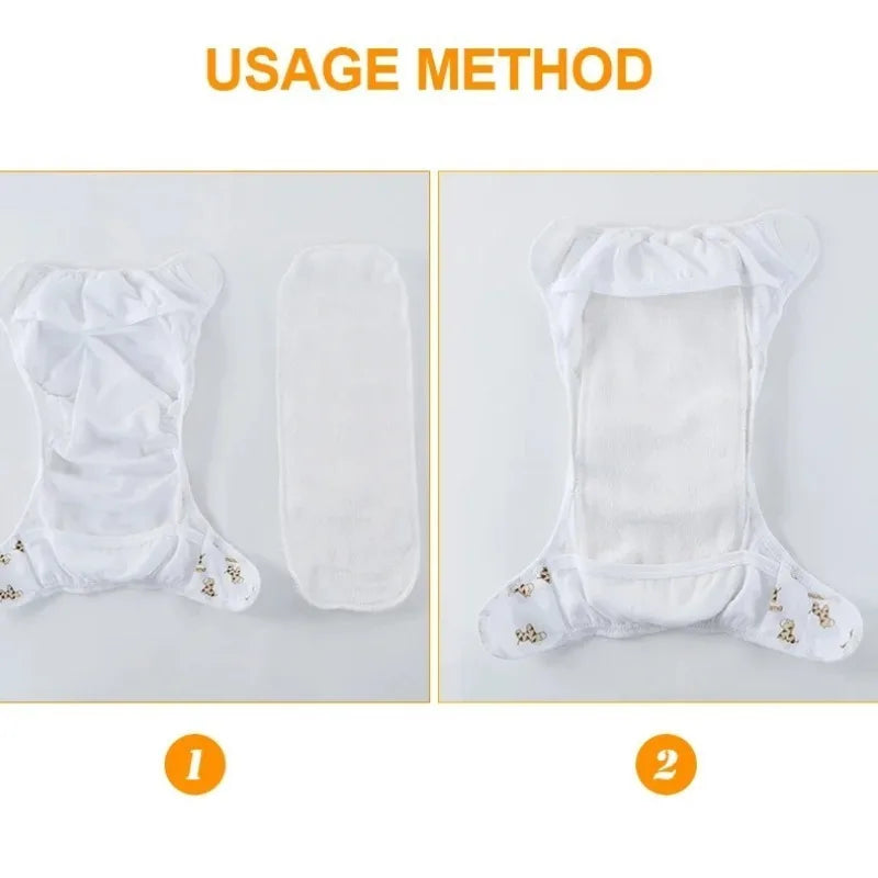 Reusable Cotton Diaper Inserts — 3 or 6 Layer Absorbent Cloth Liner
