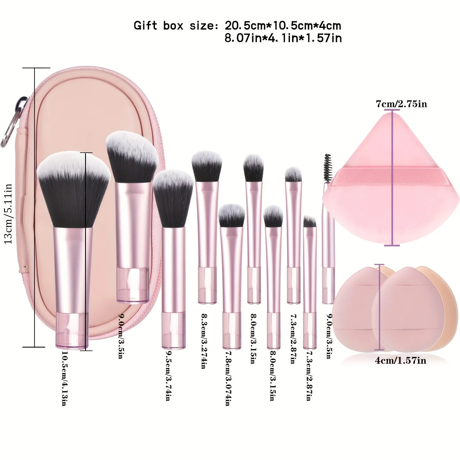 Mini Makeup Brush Set — Travel Portable Cosmetic Brush Kit
