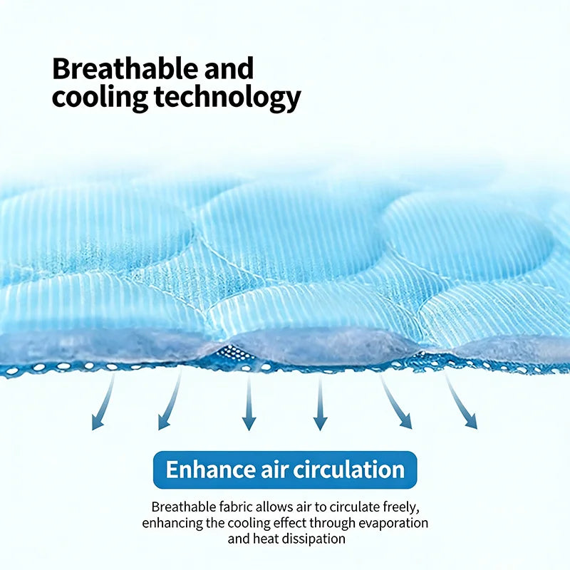 Pet Ice Silk Cooling Mat — Breathable Non-Slip Summer Pad for Dogs & Cats