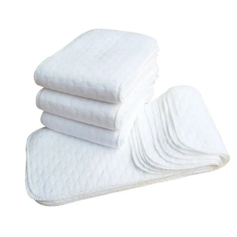 Reusable Cotton Diaper Inserts — 3 or 6 Layer Absorbent Cloth Liner