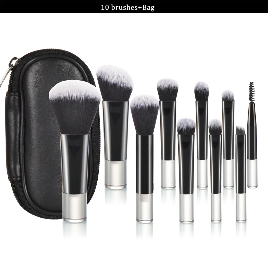 Mini Makeup Brush Set — Travel Portable Cosmetic Brush Kit