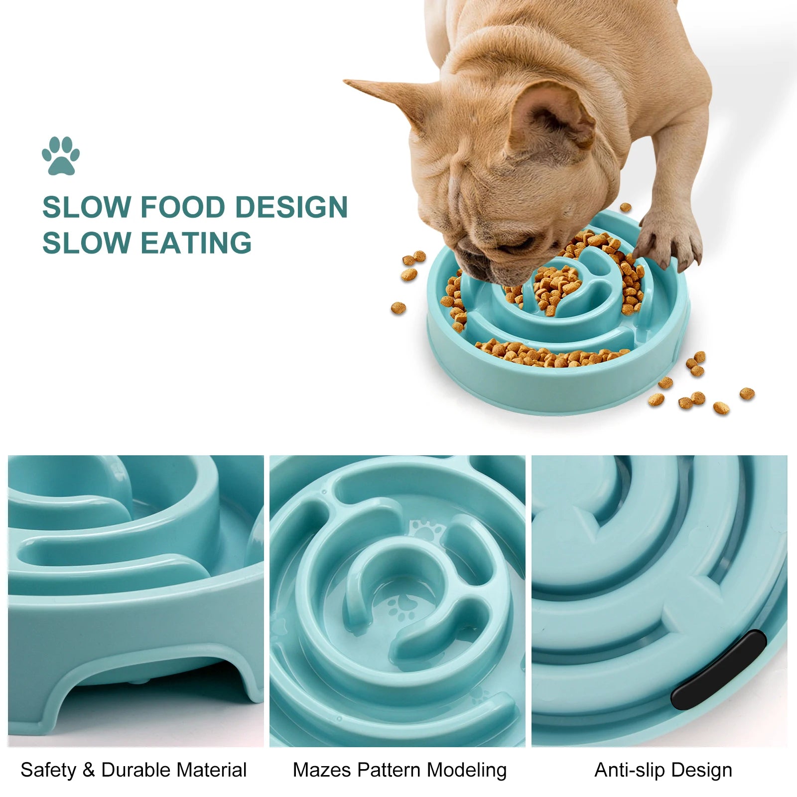 Slow Feeder Dog Bowl — Anti-Bloat Puzzle Bowl for Dogs & Cats