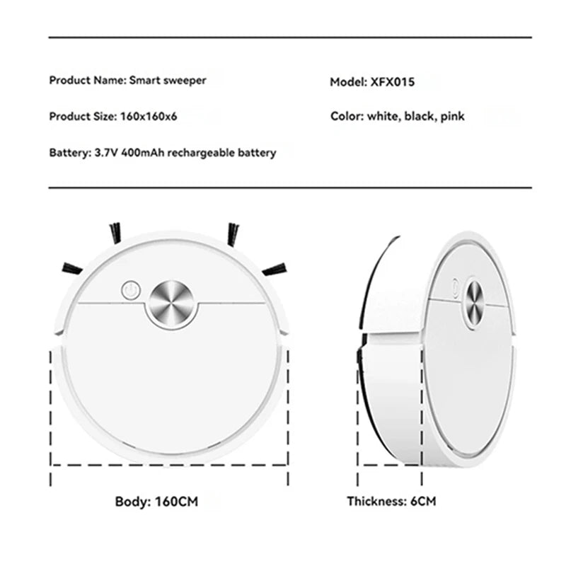 3-in-1 Smart Robot Vacuum — Automatic Sweeping, Suction & Mopping for Home