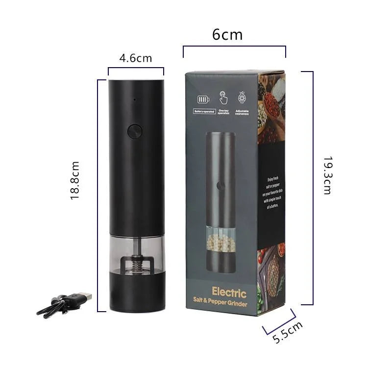 Electric Salt & Pepper Grinder — USB Rechargeable with Adjustable Coarseness