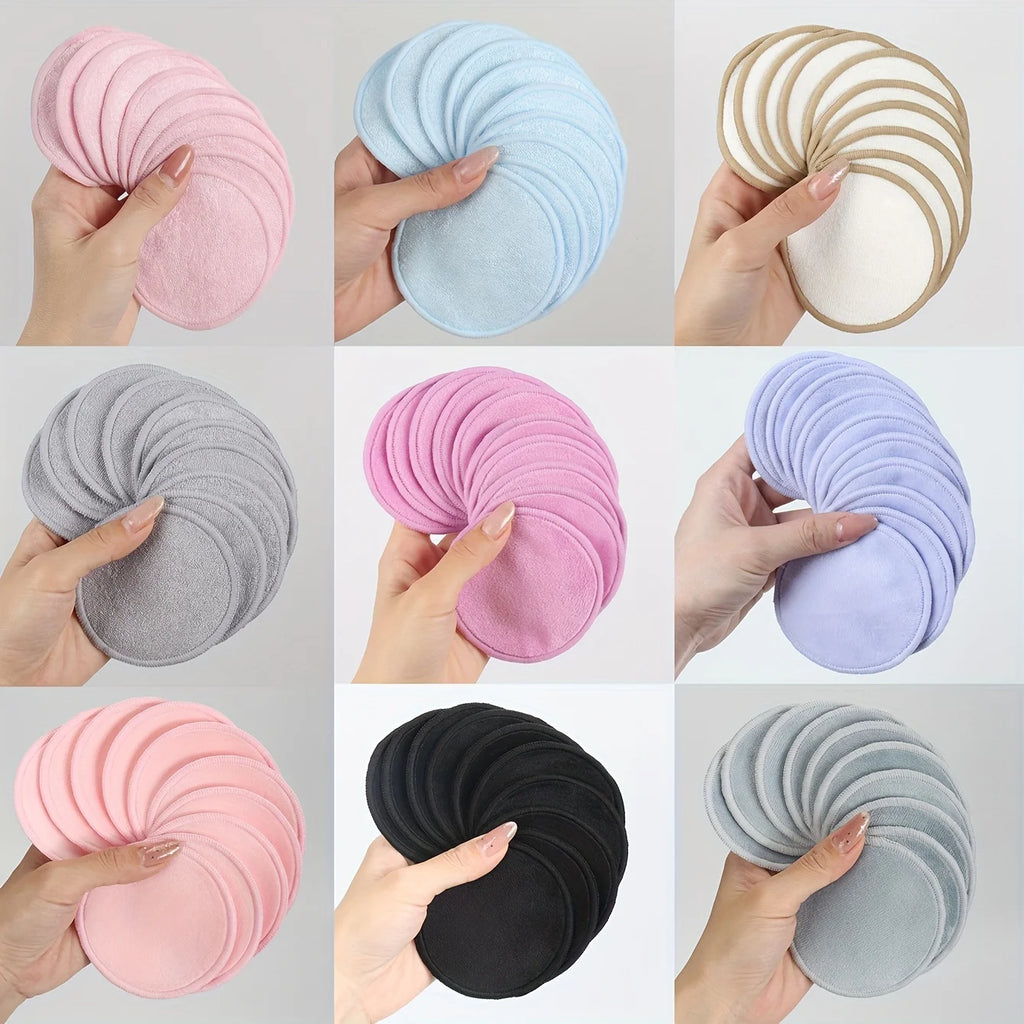 Reusable Bamboo Makeup Remover Pads — 10pc Washable Cotton Rounds Set
