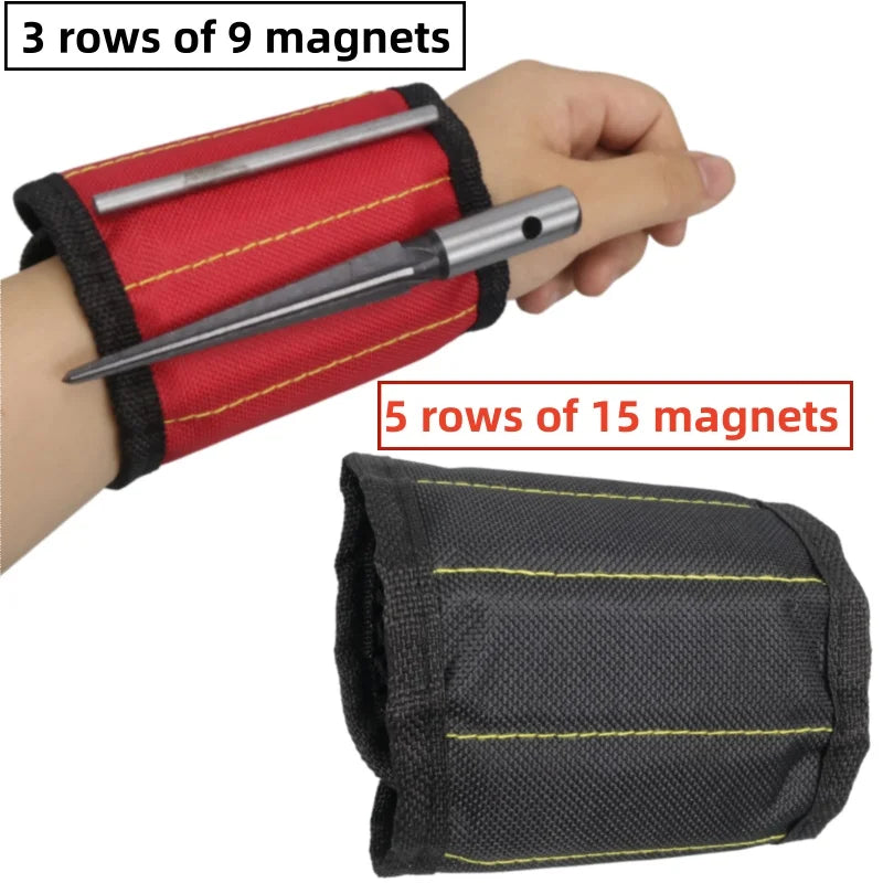 Magnetic Wristband for Screws & Nails — Strong 15-Magnet Holder for Hands-Free Work