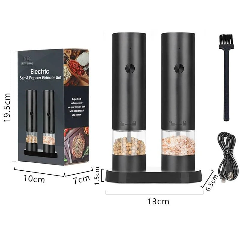 Electric Salt & Pepper Grinder — USB Rechargeable with Adjustable Coarseness