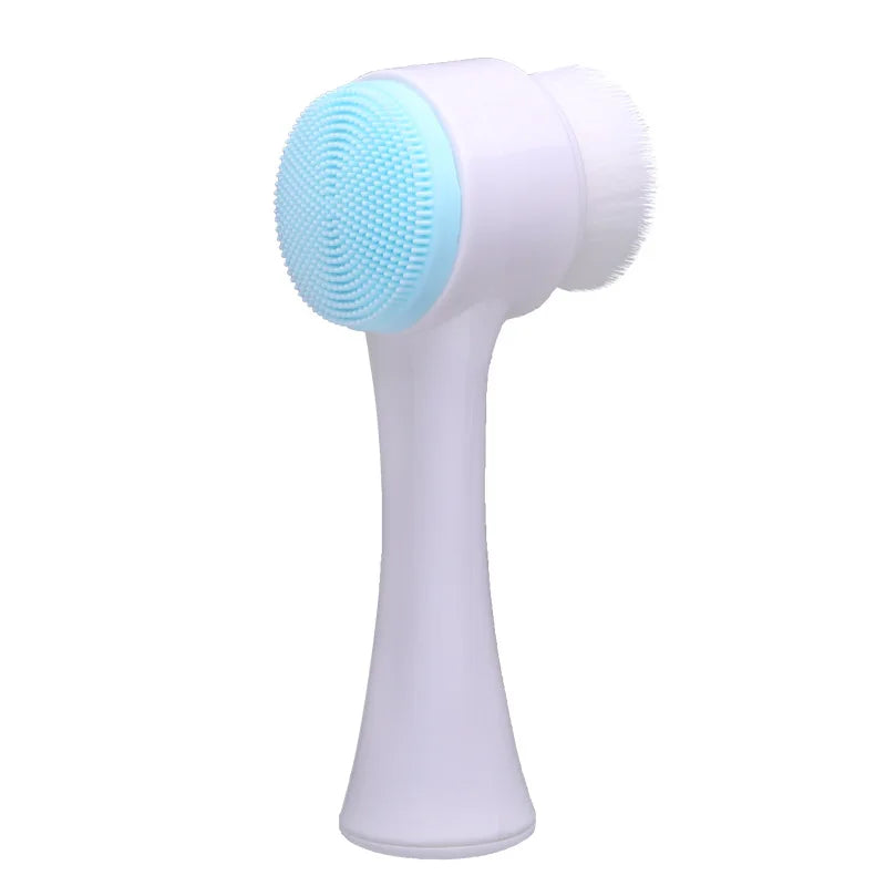 Double-Sided Silicone Facial Cleansing Brush — Gentle Exfoliator & Face Scrubber