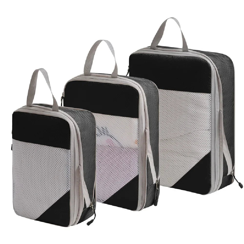 Compression Packing Cubes — Expandable Travel Organizer Set for Suitcases
