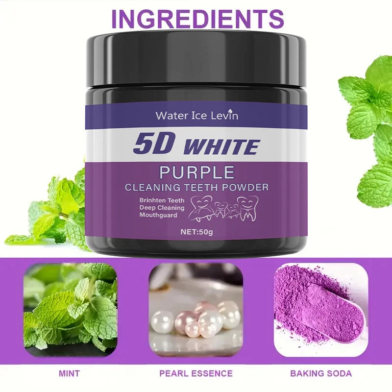 Purple Teeth Cleaning Powder — Sulfate-Free, Deep Cleaning & Polishing Formula