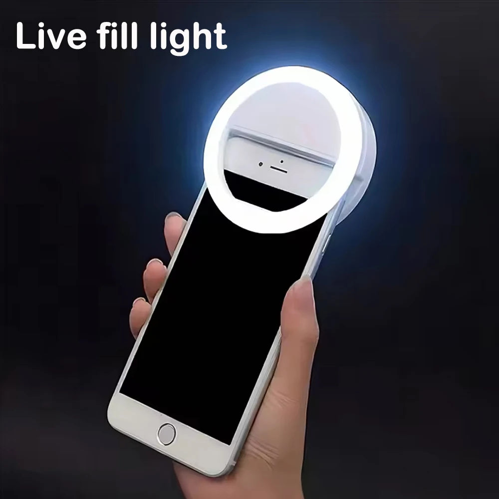 Clip-On Selfie Ring Light — Portable LED Fill Light with 3 Brightness Modes