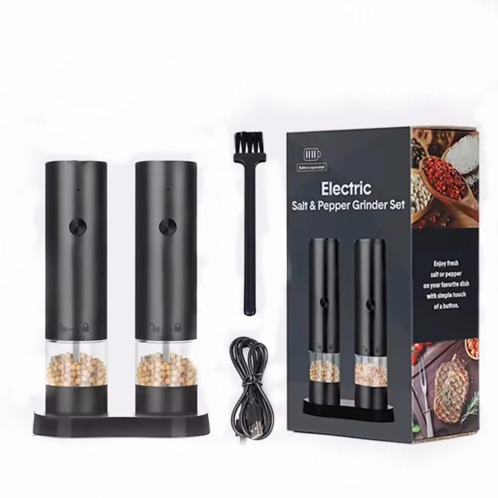 Electric Salt & Pepper Grinder — USB Rechargeable with Adjustable Coarseness