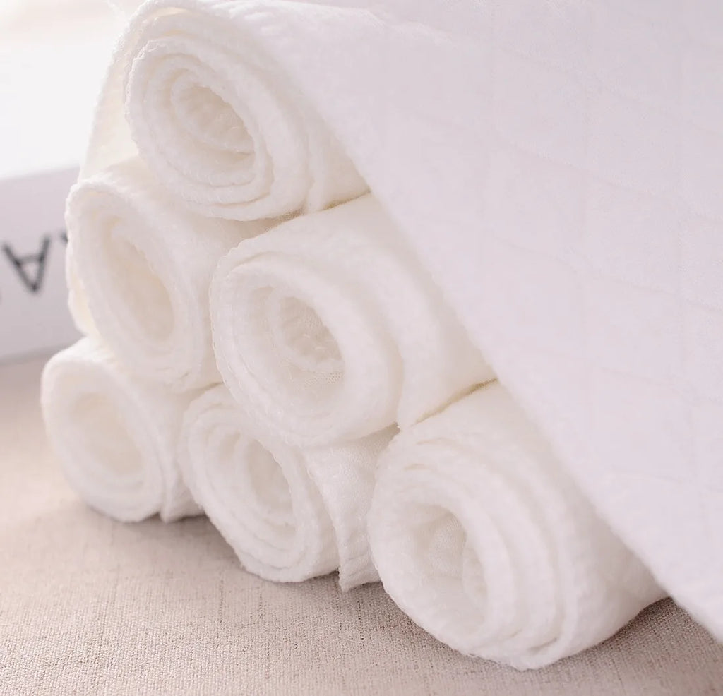 Reusable Cotton Diaper Inserts — 3 or 6 Layer Absorbent Cloth Liner