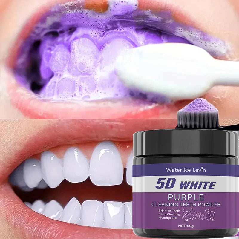 Purple Teeth Cleaning Powder — Sulfate-Free, Deep Cleaning & Polishing Formula