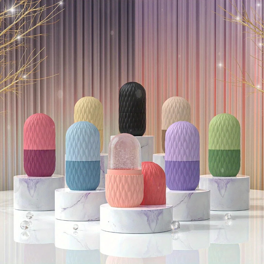 Ice Face Roller — Reusable Silicone Facial Massager for Puffiness, Pores & Glow