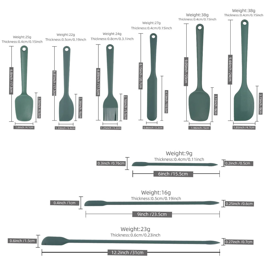 Silicone Kitchen Utensil Set — 9-Piece Non-Stick Cooking Tools with Holder