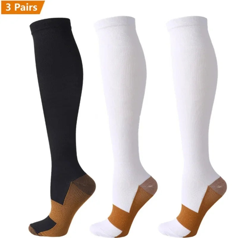 Compression Socks 3-Pack — Graduated Knee-High Socks for Women & Men