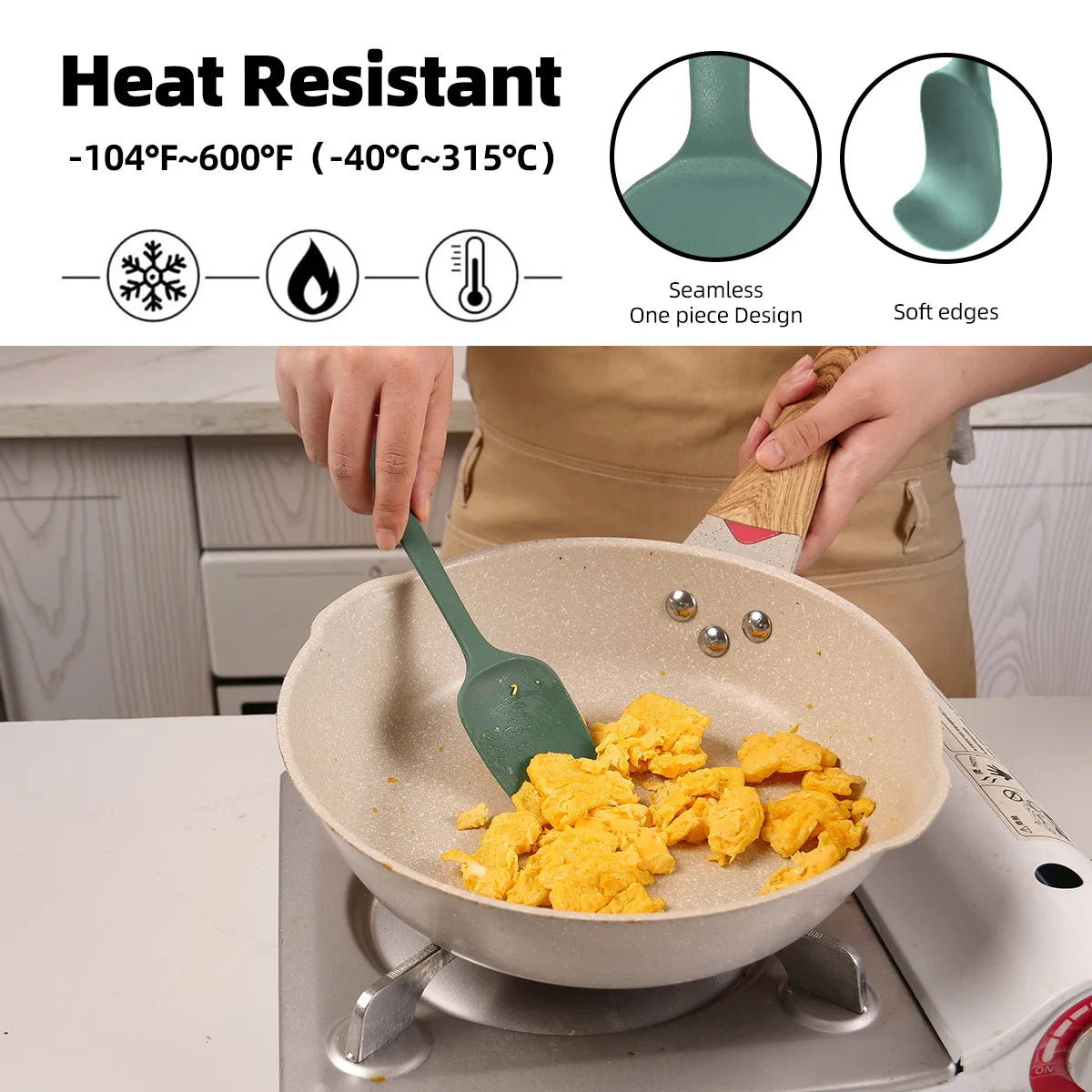 Silicone Kitchen Utensil Set — 9-Piece Non-Stick Cooking Tools with Holder