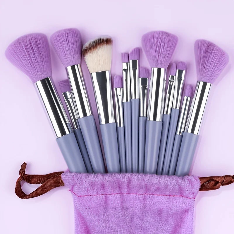 Makeup Brush Set with Travel Pouch — 13 or 27 Piece Cosmetic Brush Kit