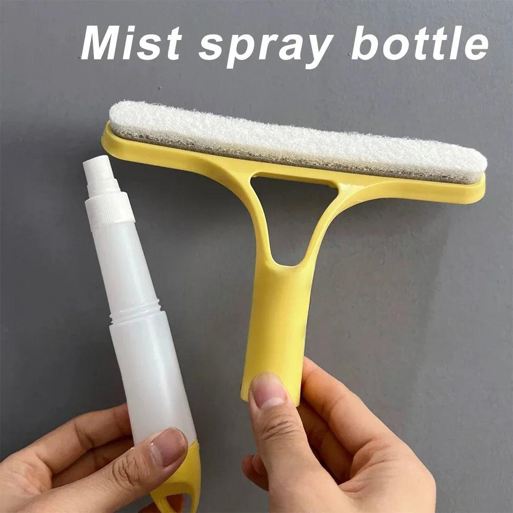 3-in-1 Window Cleaning Squeegee — Spray, Wipe & Scrub in One Tool