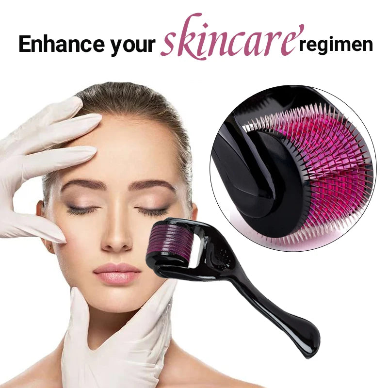 Microneedle Derma Roller — 540 Titanium Needles for Face, Scalp & Beard Growth
