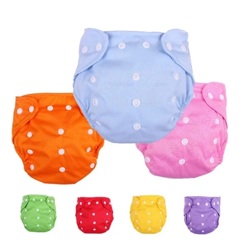 Reusable Cloth Diapers — Adjustable Washable Nappy, One Size Fits 6–33 lbs