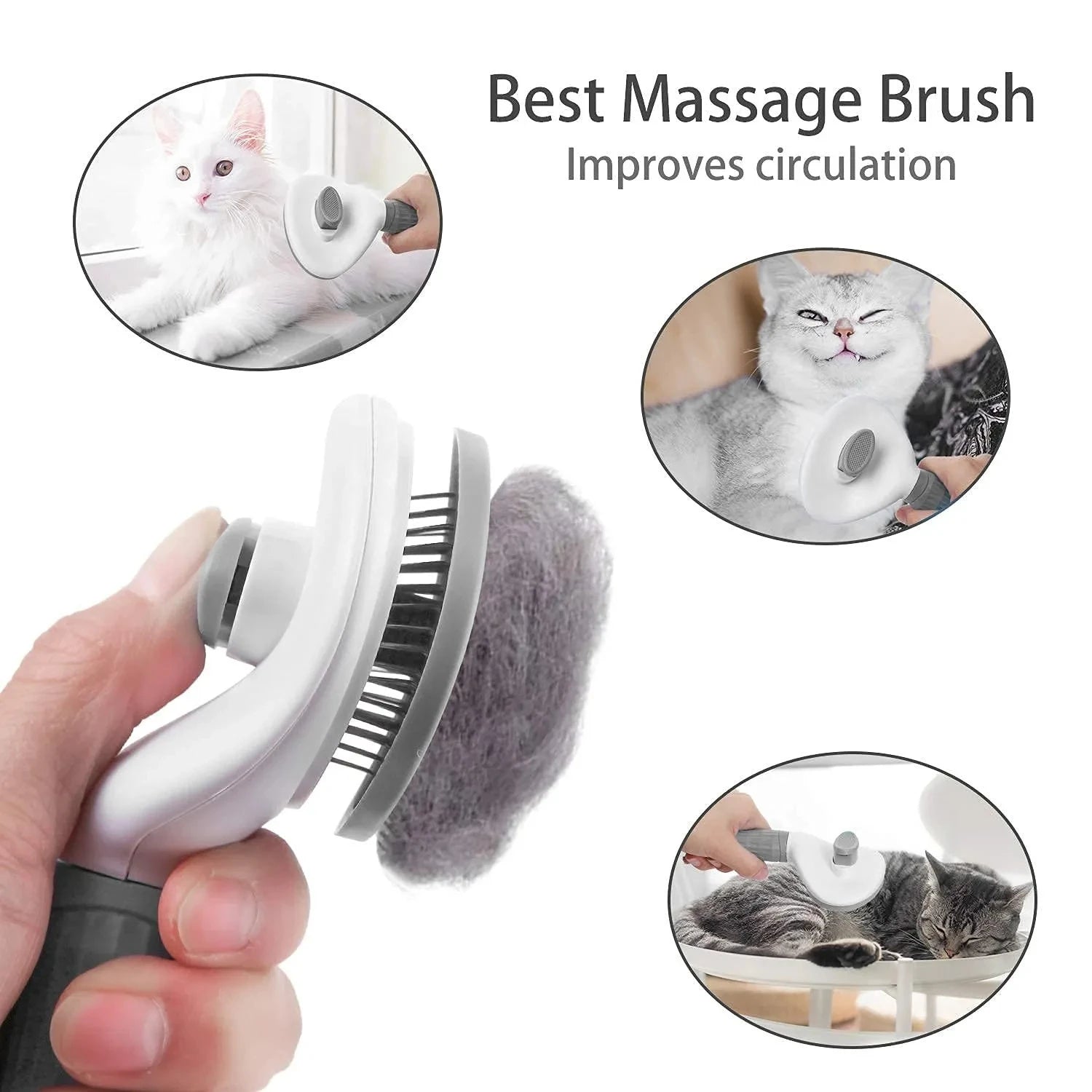 Self-Cleaning Slicker Brush — Gentle Pet Grooming for Dogs & Cats