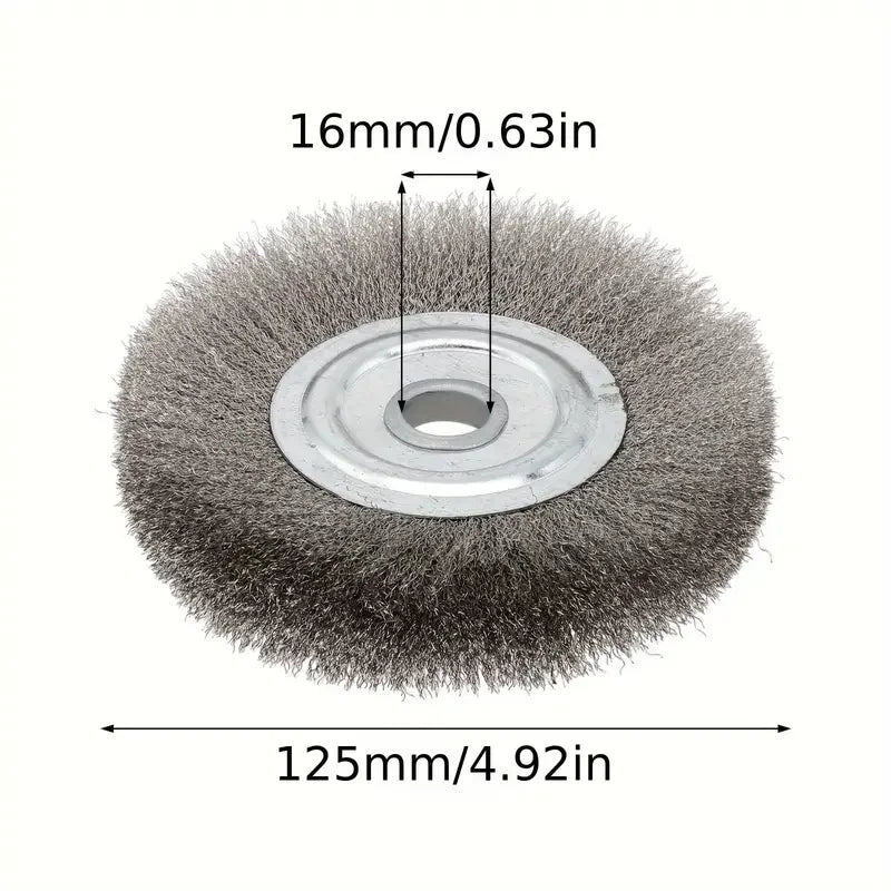 5" Stainless Steel Wire Wheel Brush — Heavy-Duty Drill Attachment for Grinding & Polishing