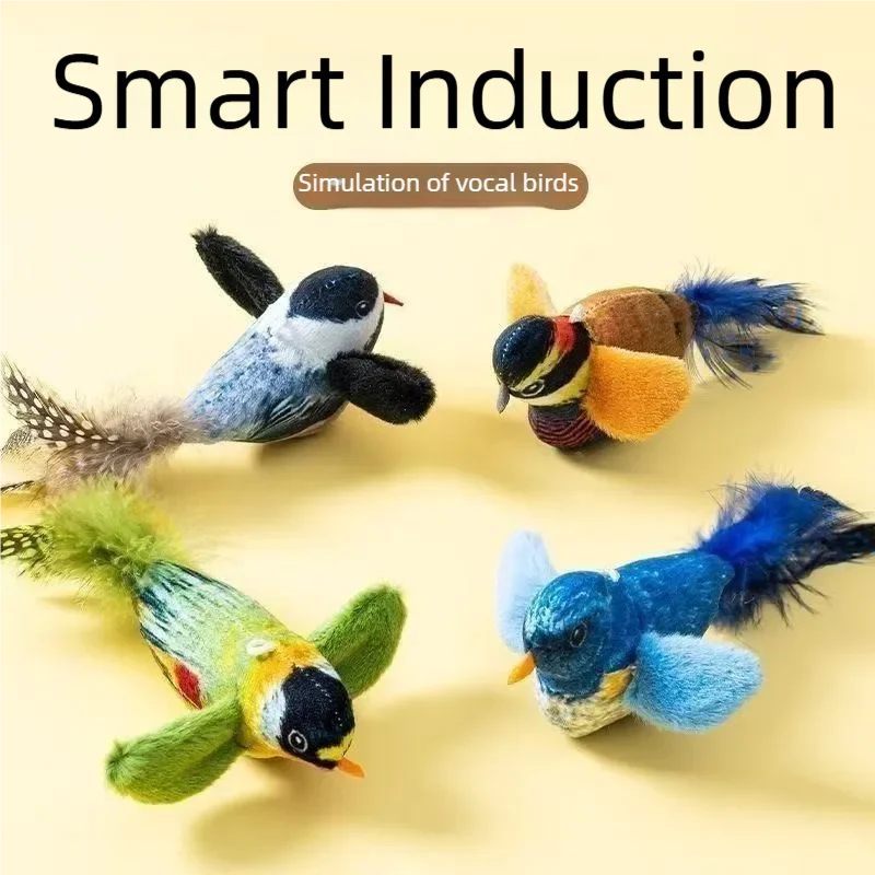 Interactive Cat Toy — Electric Birdie Bouncer with Sound & Feathers