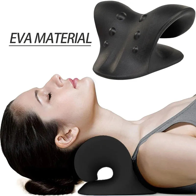 Neck & Shoulder Stretcher — Cervical Traction Pillow for Pain Relief & Posture