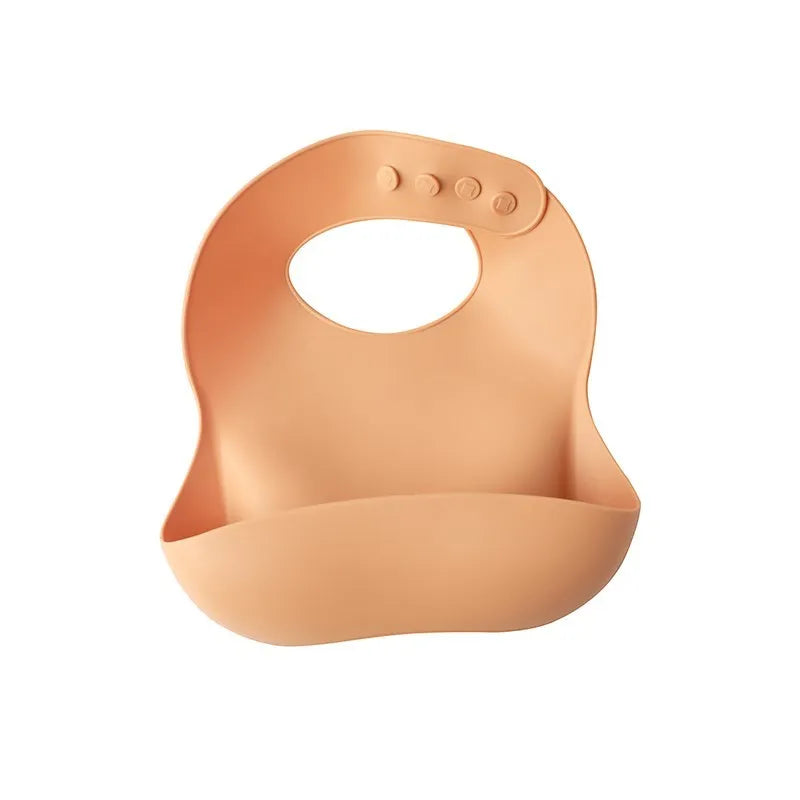 Silicone Baby Bib — Adjustable Waterproof Feeding Bib with Catch Pocket