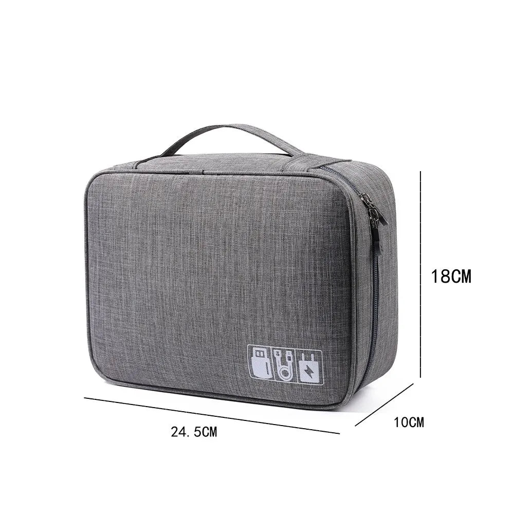 Travel Cable Organizer Case — Waterproof Tech Pouch for Cables, Chargers & Accessories