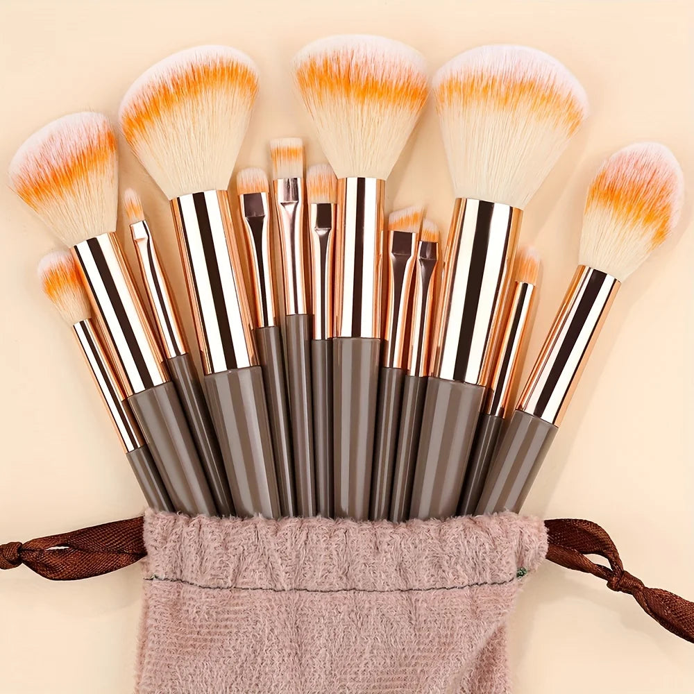 Makeup Brush Set with Travel Pouch — 13 or 27 Piece Cosmetic Brush Kit