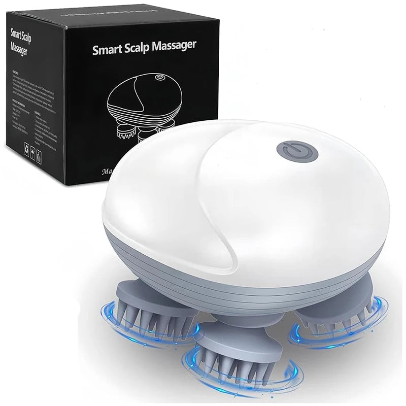 Electric Scalp Massager — 4-Head Deep Kneading for Stress Relief & Relaxation