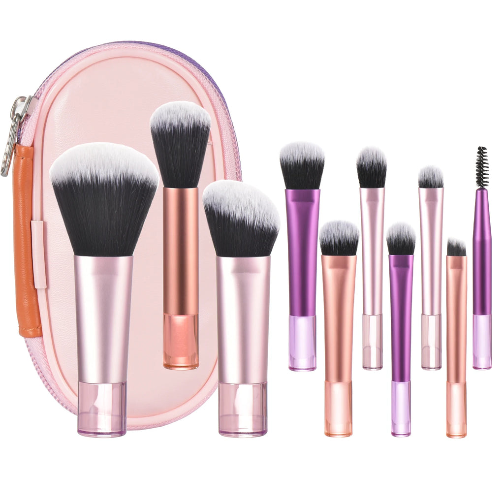 Mini Makeup Brush Set — Travel Portable Cosmetic Brush Kit