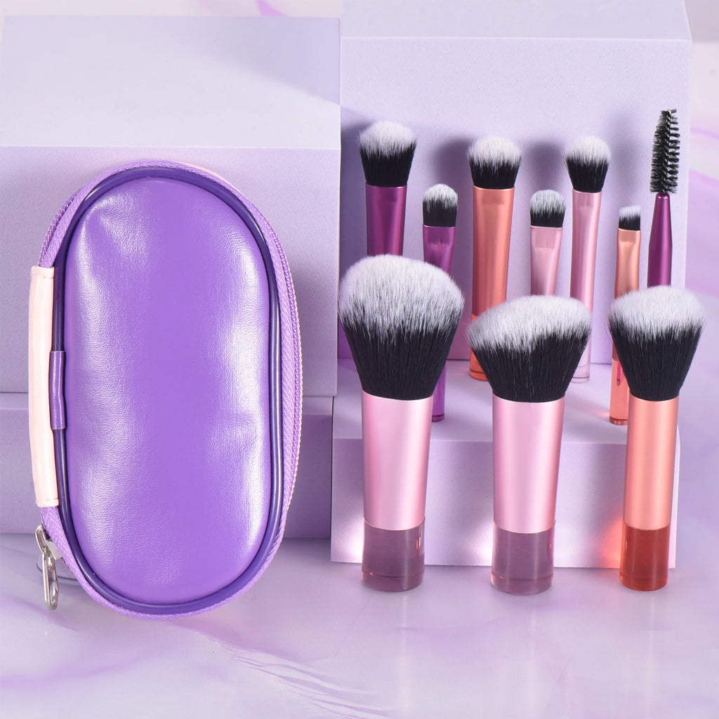 Mini Makeup Brush Set — Travel Portable Cosmetic Brush Kit