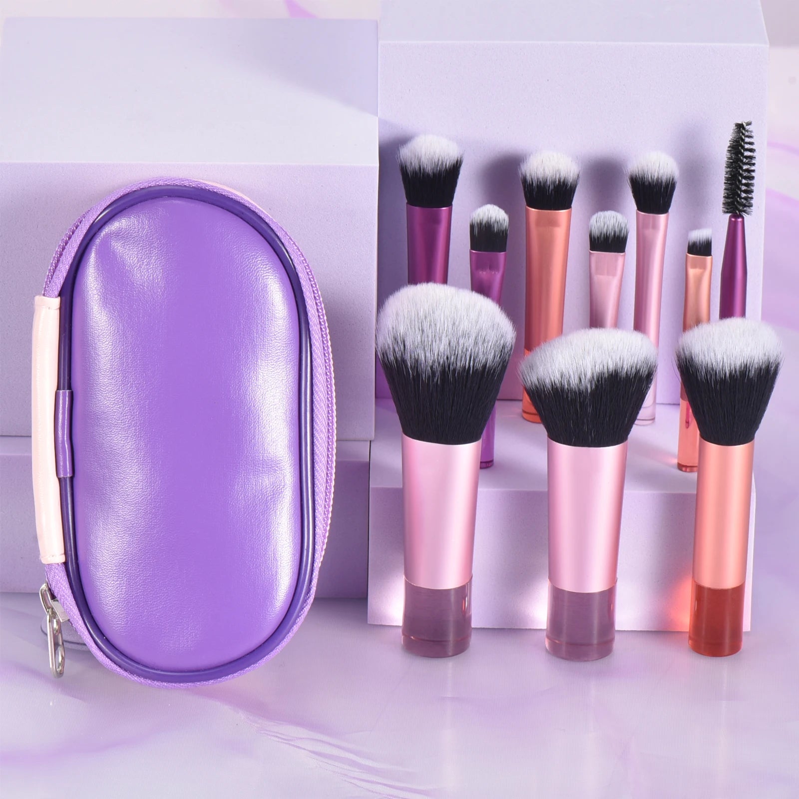 Mini Makeup Brush Set — Travel Portable Cosmetic Brush Kit