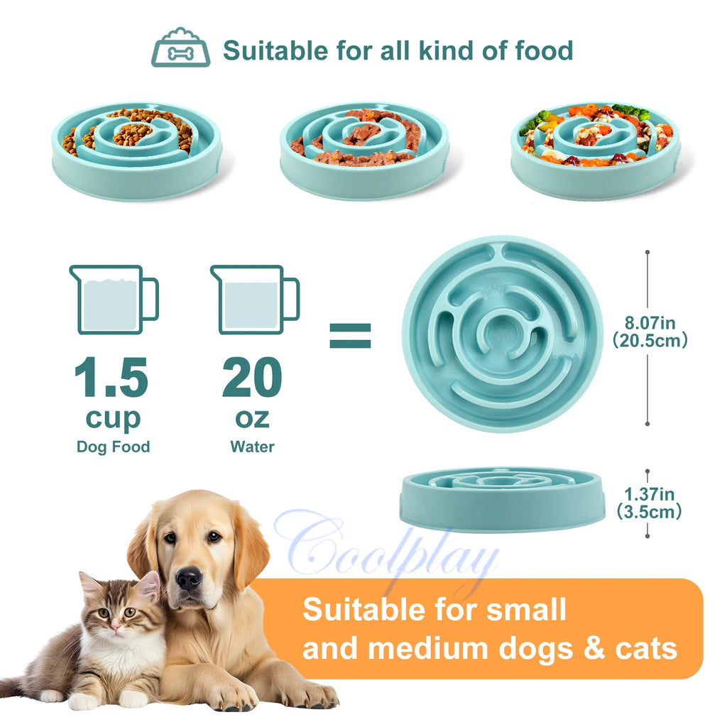 Slow Feeder Dog Bowl — Anti-Bloat Puzzle Bowl for Dogs & Cats