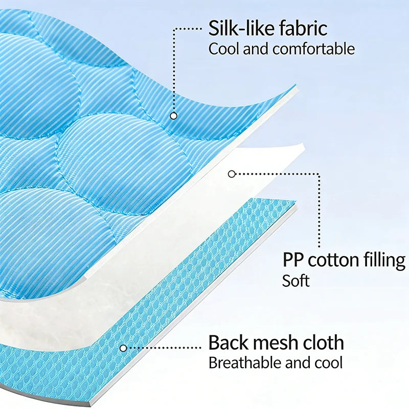 Pet Ice Silk Cooling Mat — Breathable Non-Slip Summer Pad for Dogs & Cats