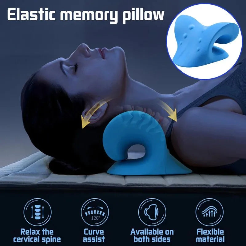 Neck & Shoulder Stretcher — Cervical Traction Pillow for Pain Relief & Posture