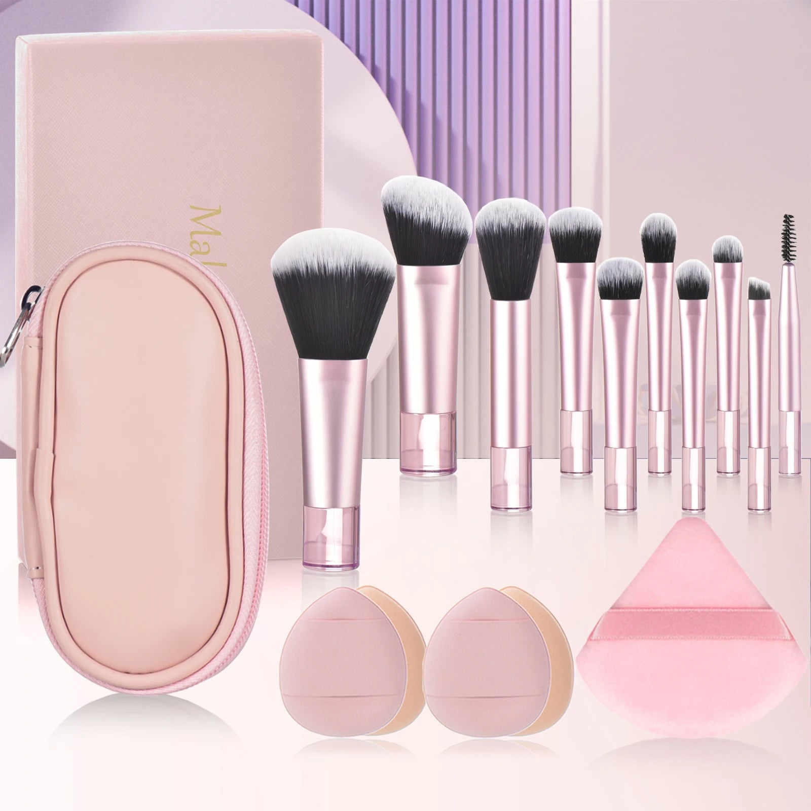 Mini Makeup Brush Set — Travel Portable Cosmetic Brush Kit