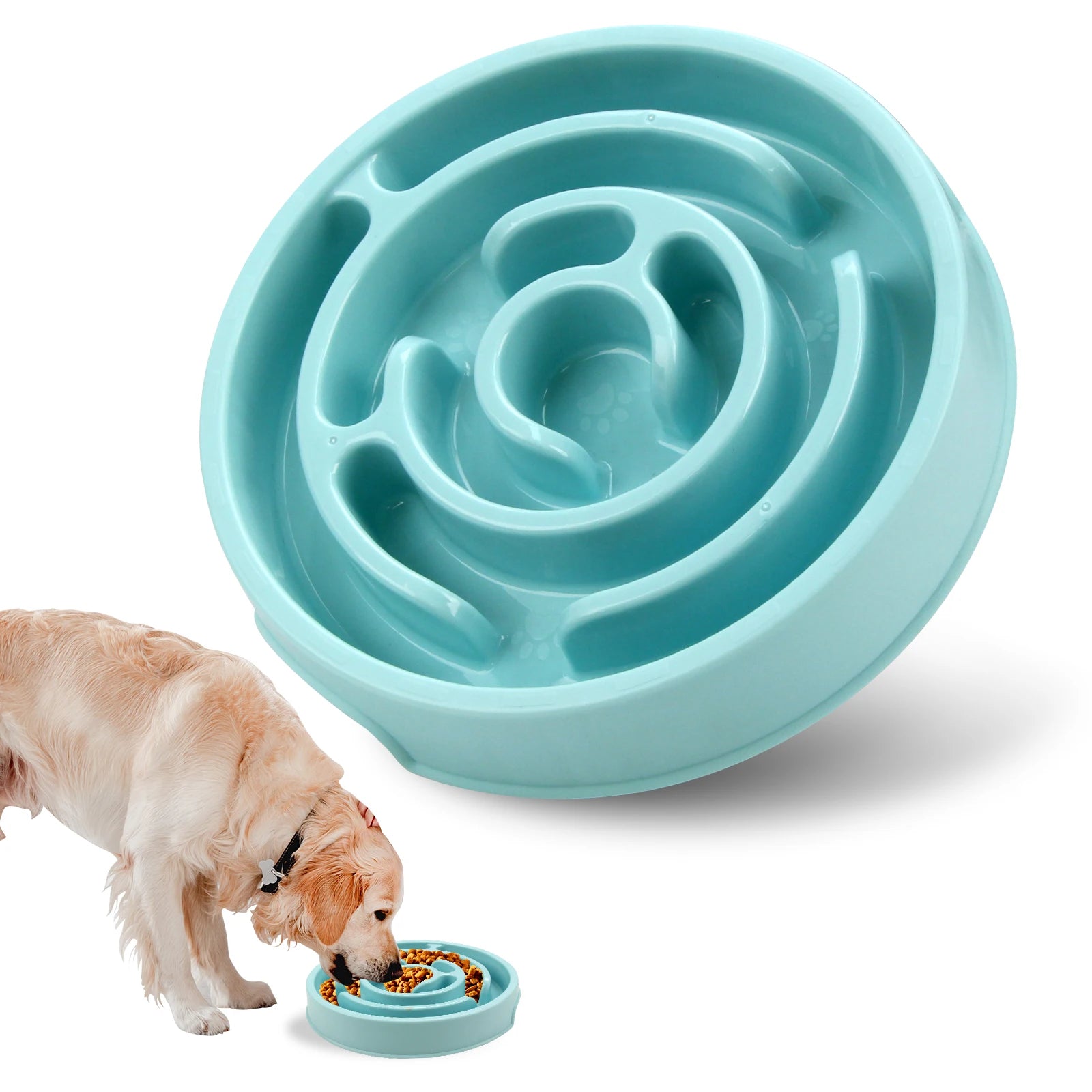 Slow Feeder Dog Bowl — Anti-Bloat Puzzle Bowl for Dogs & Cats